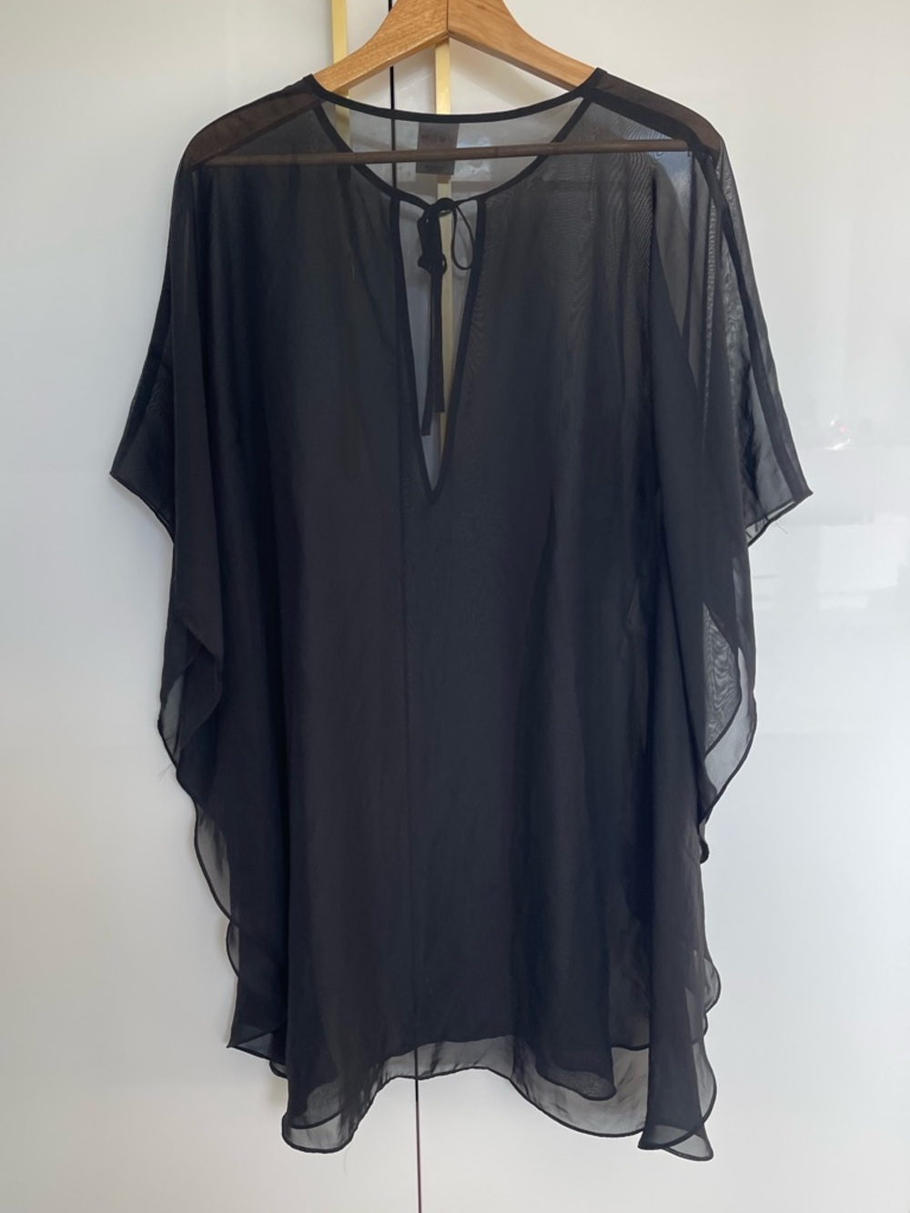La Vie En Rose Aqua Sheer Black swimsuit cover-up Small/ medium - Picture 2 of 3